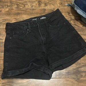 Old Navy High-Rise OG Straight Secret-Smooth Pockets Black Denim Jean Shorts